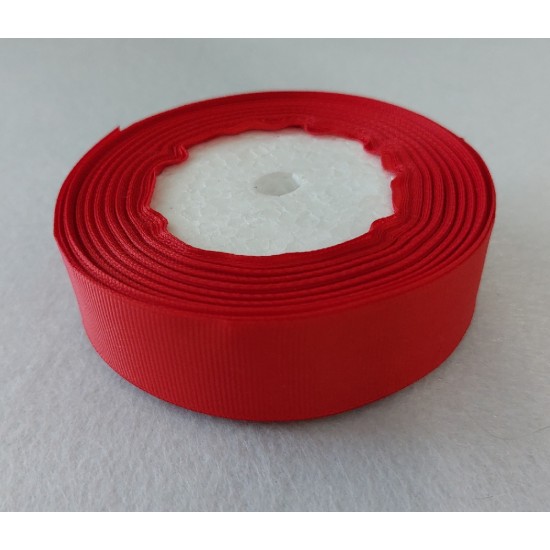 Лента репсовая однотонная 2,5 см*20 ярдов цв. красный, цена за катушку